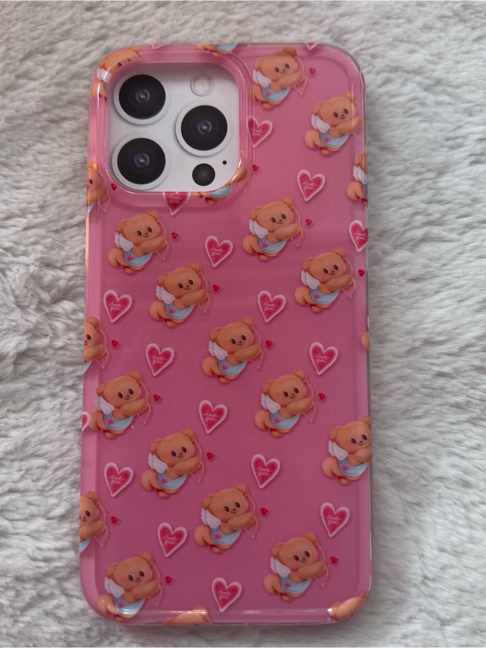 Pink Cupid Bear iPhone Case